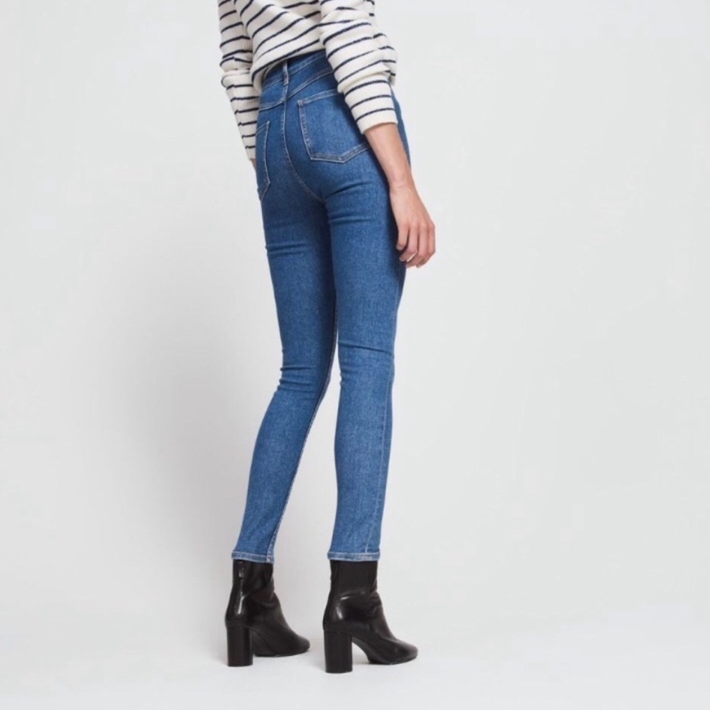 Sandro High Rise Pintuck Skinny Jeans in Vintage Blue Sz 4 - Picture 4 of 11